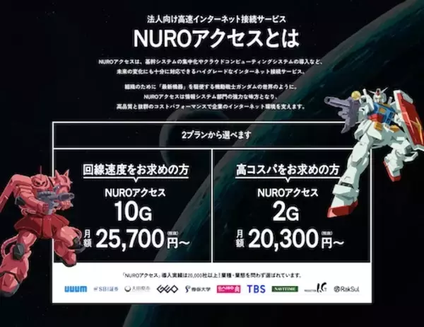「NURO Biz×機動戦士ガンダム、最新コラボ動画公開！」の画像