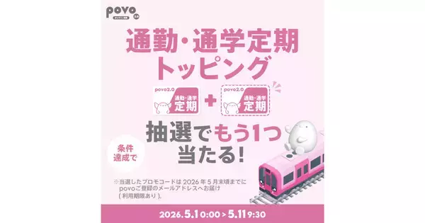 povo2.0、「Data Oasis」利用と「通勤・通学定期」トッピング購入で同じトッピングが当たるキャンペーン