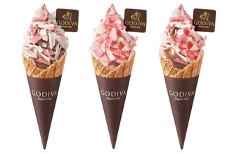 【ゴディバ】バレンタイン限定のソフトクリームが登場! 花びらチョコをまとった「フルール・ド・ショコ」など