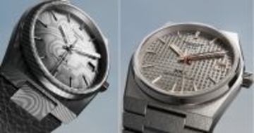 新素材で進化したティソ「PRX」- ブランド初のダマスカス鋼を採用、際立つ質感