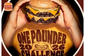【バーガーキング】4枚肉の超大型「ワンパウンダー」が4900円で食べ放題 -「ワンパウンダーチャレンジ2026」過去最多の全国90店舗で開催、限定特典も