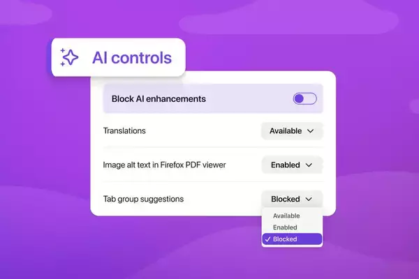 Mozilla、「Firefox」にAI管理機能を導入　一括無効化や機能別制御を提供