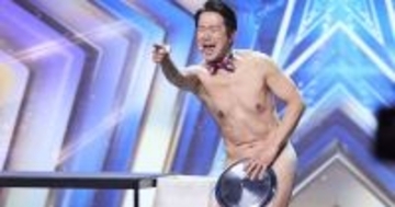 アキラ100％、“裸にお盆1枚”芸が英で喝采!? 『ブリテンズ・ゴット・タレント』BS10で放送