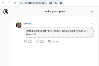Threadsに“24時間で消える”新機能「ゴースト投稿」、返信は受信箱へ