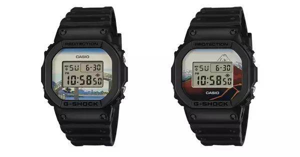 カシオ計算機、葛飾北斎の浮世絵をデザインした「G-SHOCK」新作2モデル