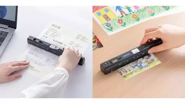 サンワサプライ、紙をなぞるだけでPDF化できる約140gのハンディスキャナ「400-SCN071」
