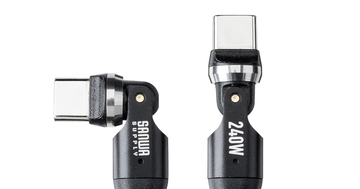 ごろ寝充電が快適に、両端が回転するPD240W対応USB-Cケーブルの改良版