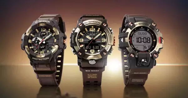 カシオ、黄金の地平線を表現したG-SHOCK「MASTER IN HORIZON GOLD」3モデル