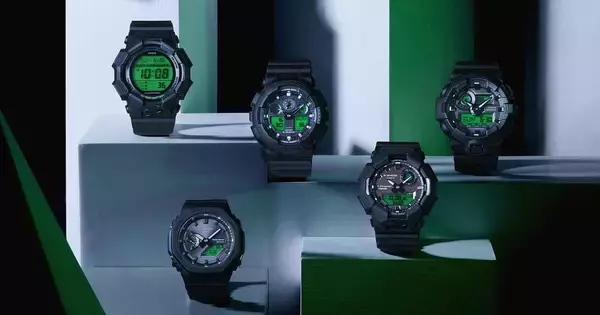 カシオ、ブラック基調にエレクトログリーンを配したG-SHOCK- 5機種