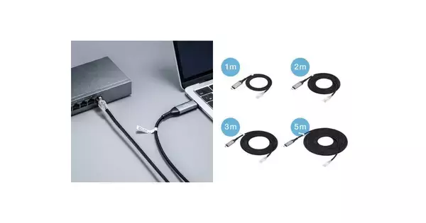 Switchやタブレットを最大1Gbpsの有線LANで接続できるType-C LAN変換ケーブル