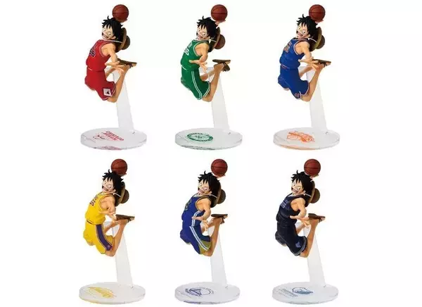 【ONE PIECE×NBA】6チームのユニフォームを着たルフィのフィギュア、二次受注決定