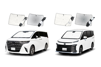 傘のように開くだけでぴったりフィット。アルファードなどミニバン専用サンシェードが発売