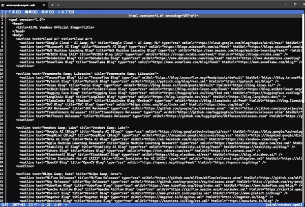 RSSの情報登録をAIコーディングエージェントに任せてOPML形式で作成してみる