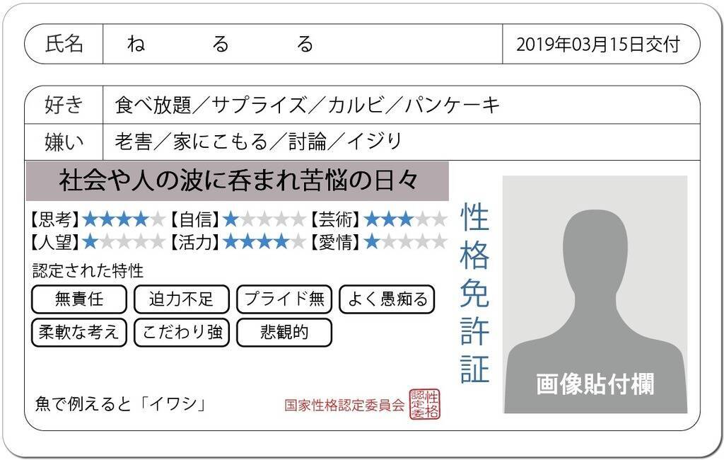 Twitterやインスタで流行中の 性格免許証 がかなり当たると話題に 19年3月15日 エキサイトニュース