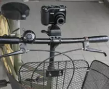 自転車にデジカメを付けて撮影してみた