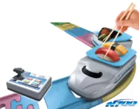 家の中で、新幹線が運ぶ回転ずし