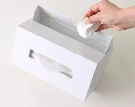 ゴミ箱と一体になったティッシュケース