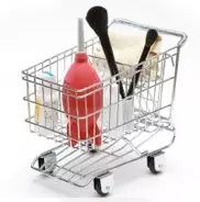 買い物カート型のカメラ用具入れ