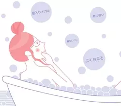 お風呂に入る時にかけても、全然大丈夫なメガネ