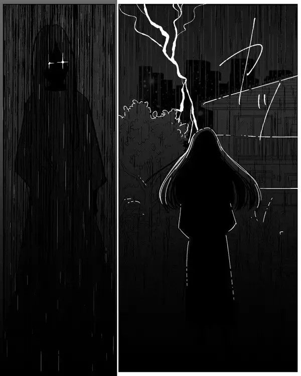 「ヒッ！ …大雨の夜、窓の外に黒い影が立っている!?」の画像