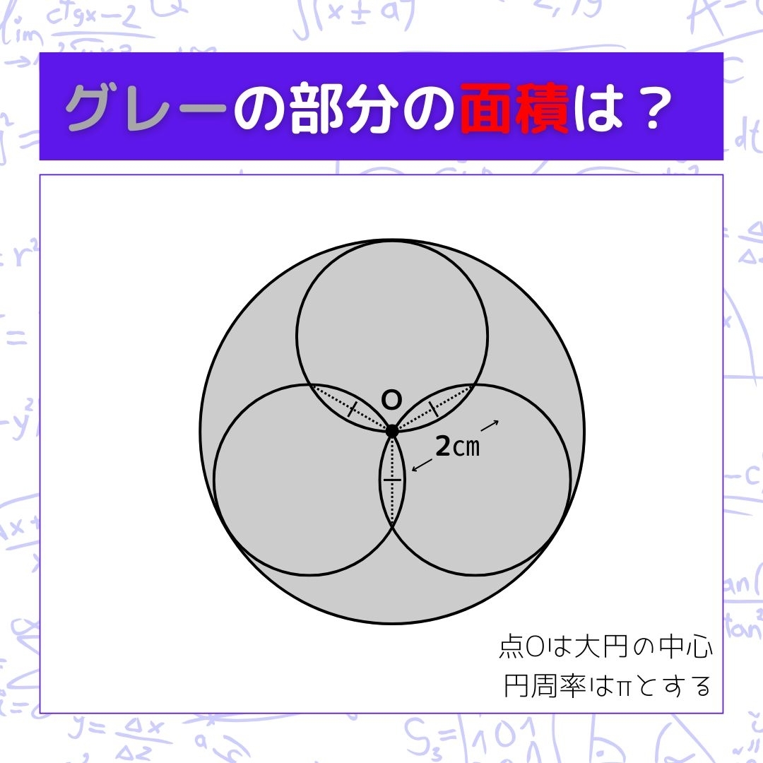 【図形問題】グレーの部分の面積を求めよ！＜Vol.1532＞