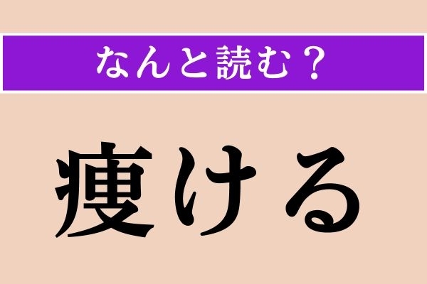 【難読漢字】「痩ける」正しい読み方は？「痩せる」は「やせる」ですが…