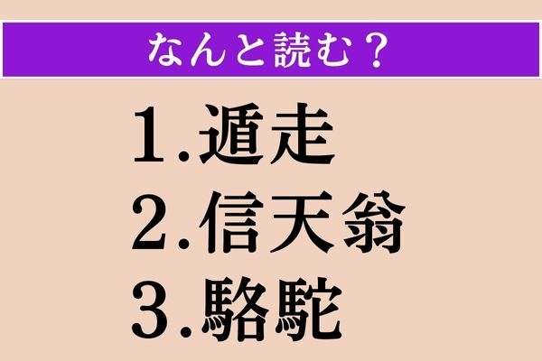 【難読漢字】「遁走」「信天翁」「駱駝」読める？