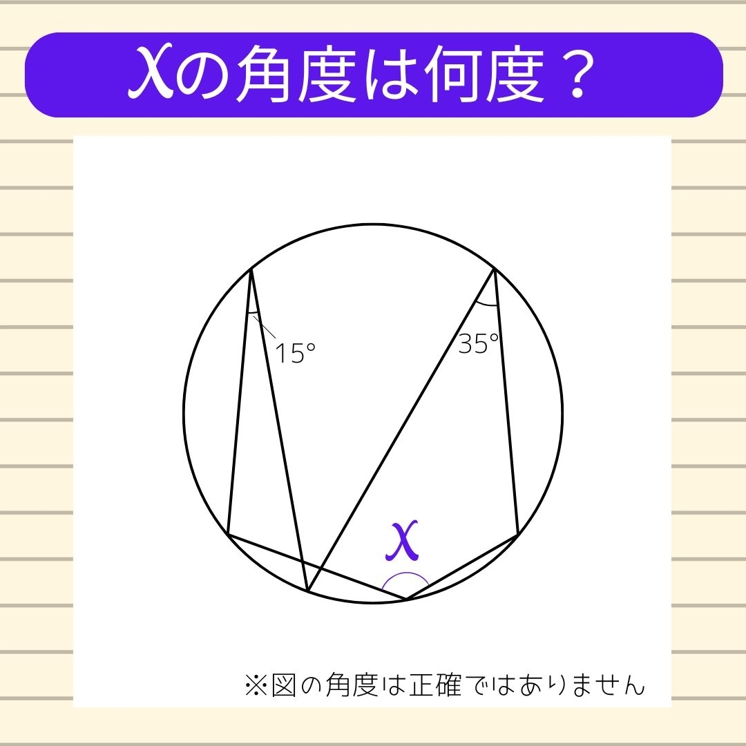 【角度当てクイズ Vol.1656】xの角度は何度？