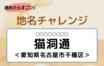 【読めたらすごい！地名チャレンジ Vol.80】「猫洞通」なんと読む？＜愛知県名古屋市千種区＞