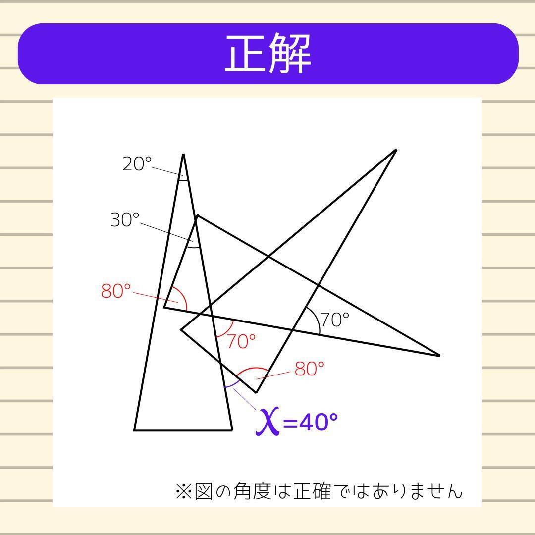 【角度当てクイズ Vol.2057】xの角度は何度？＜全3問＞
