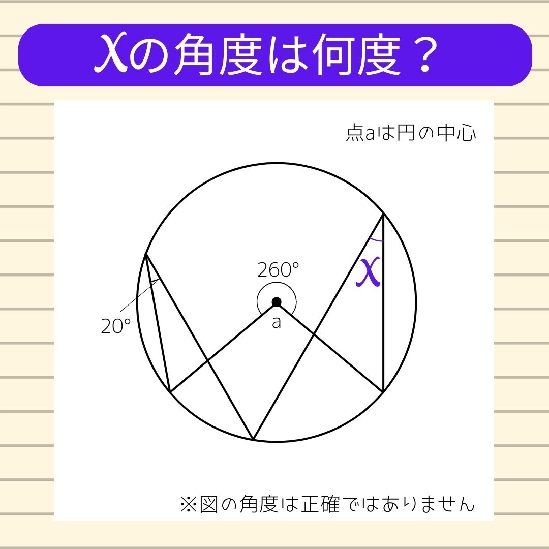 【角度当てクイズ Vol.619】xの角度は何度？