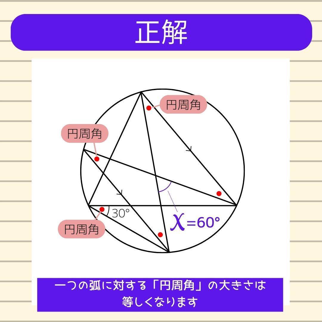 【角度当てクイズ Vol.2034】xの角度は何度？