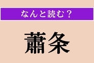 【難読漢字】「蕭条」正しい読み方は？ もの静かで寂しい様子です