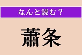 【難読漢字】「蕭条」正しい読み方は？ もの静かで寂しい様子です