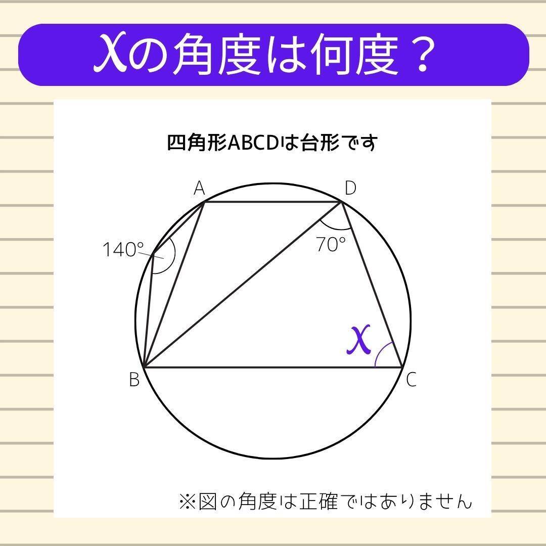 【角度当てクイズ Vol.2430】xの角度は何度？