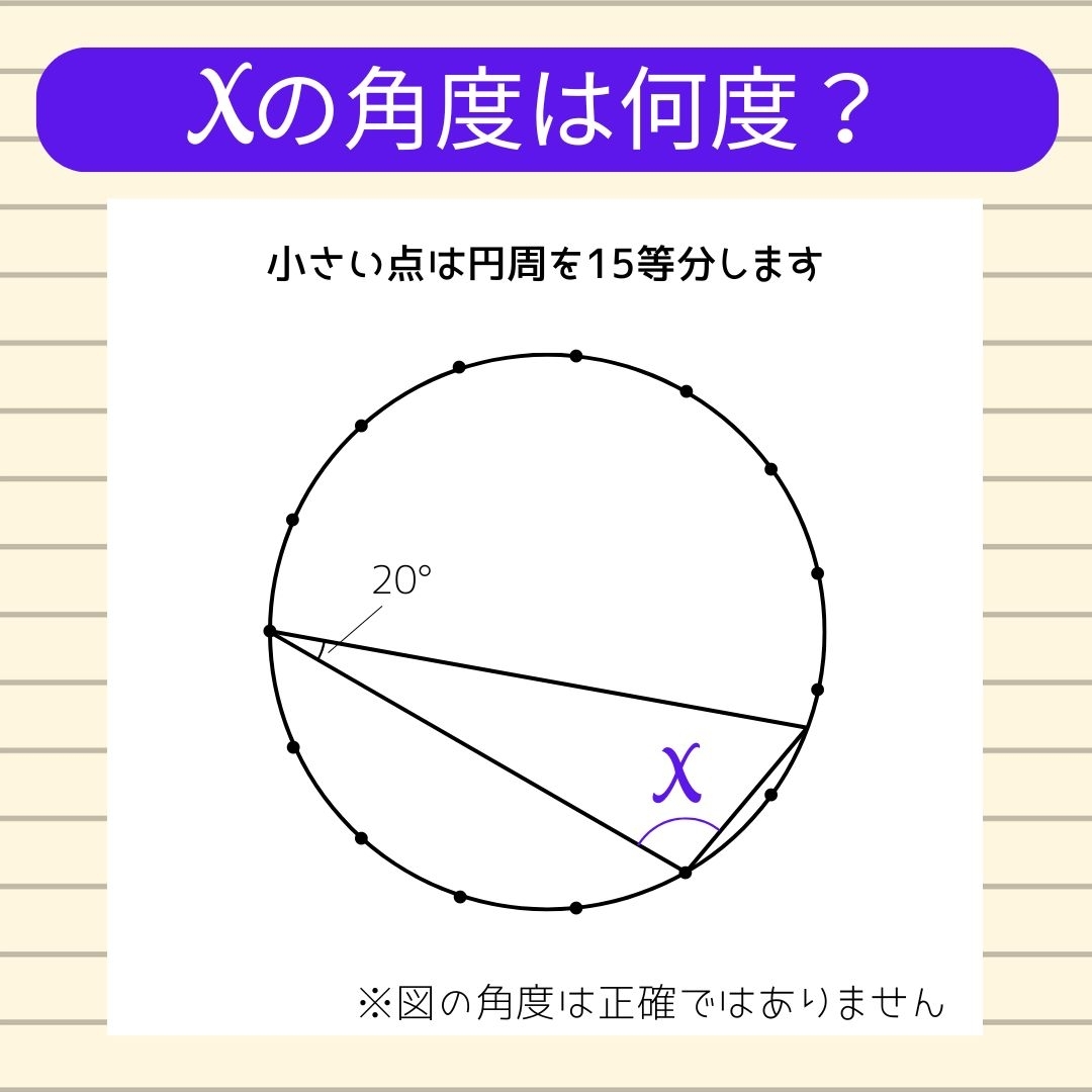 【角度当てクイズ Vol.1318】xの角度は何度？