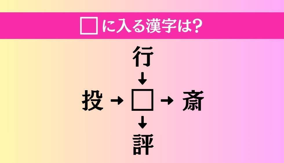【穴埋め熟語クイズ Vol.4649】□に漢字を入れて4つの熟語を完成させてください