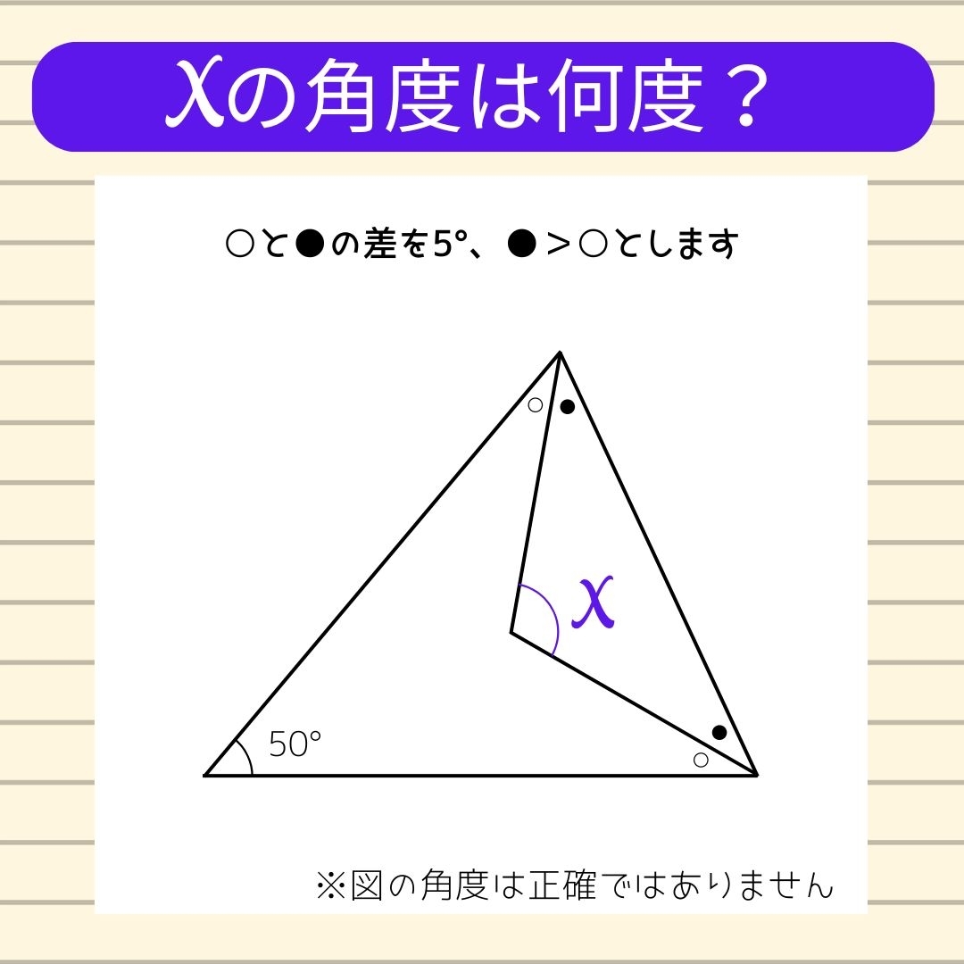 【角度当てクイズ Vol.760】xの角度は何度？