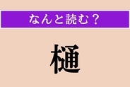 【難読漢字】「樋」正しい読み方は？ 水の通り道です