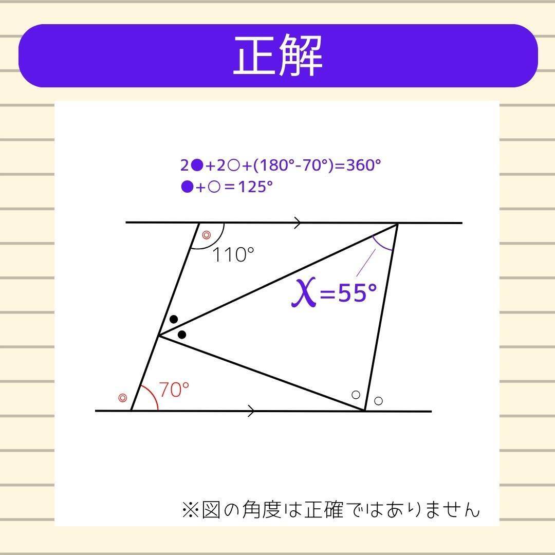 【角度当てクイズ Vol.2252】xの角度は何度？