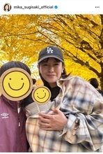 杉崎美香、生後3ヶ月の次男＆長男との3人ショットを公開　人見知りが始まった赤ちゃんの成長を報告