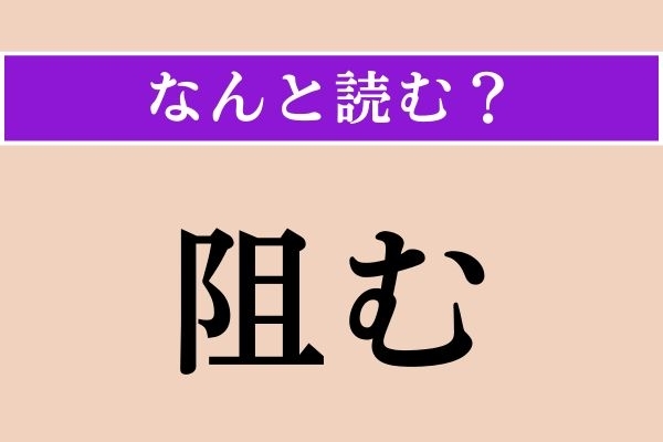 【難読漢字】「阻む」正しい読み方は？「阻止」の「阻」なので…