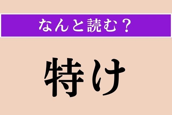 【難読漢字】「特け」正しい読み方は？ 「○○○け」です
