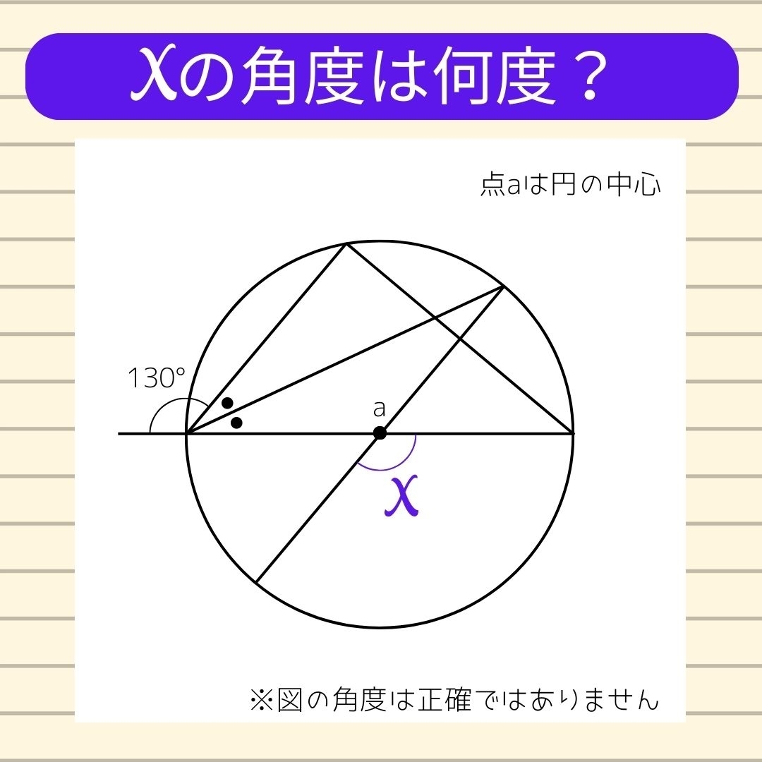 【角度当てクイズ Vol.711】xの角度は何度？
