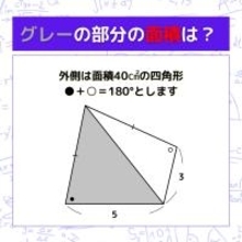【図形問題】グレーの部分の面積を求めよ！＜Vol.1636＞