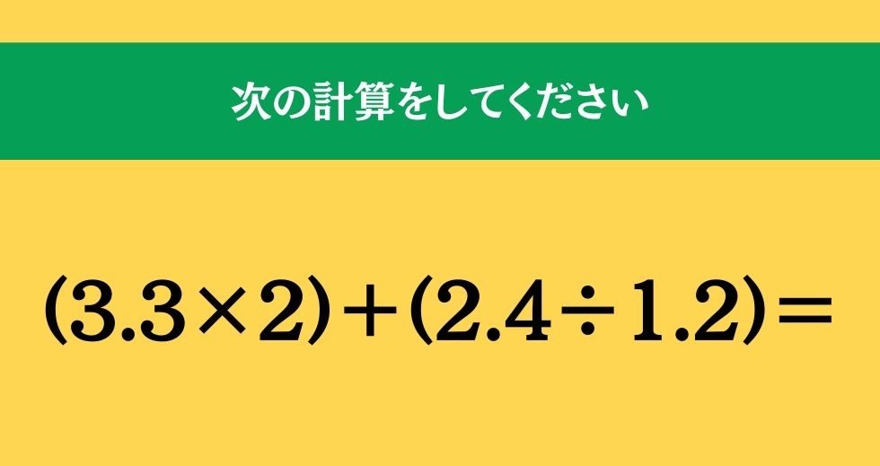大人ならわかる？ 小学校の「算数」問題＜Vol.1106＞