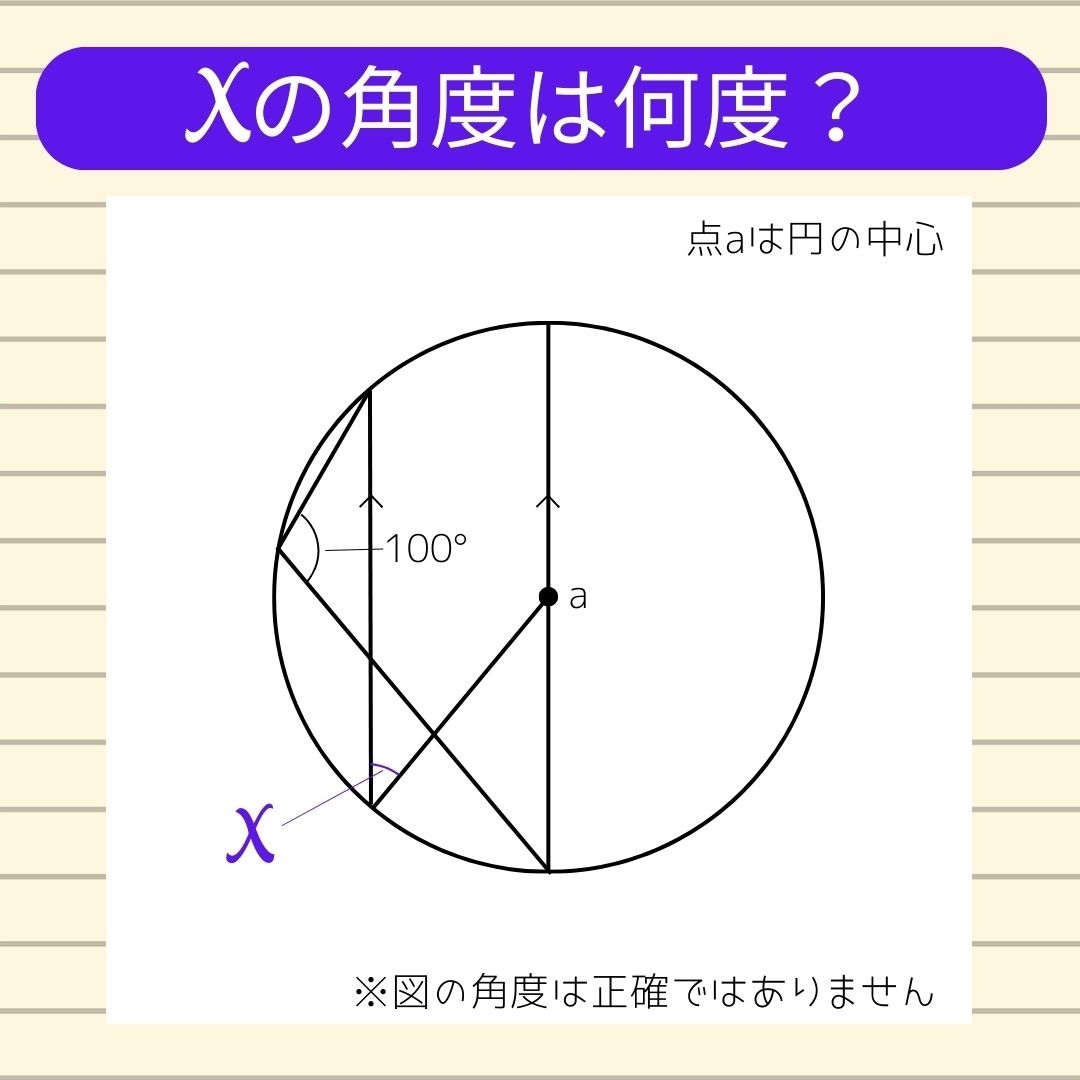 【角度当てクイズ Vol.391】xの角度は何度？