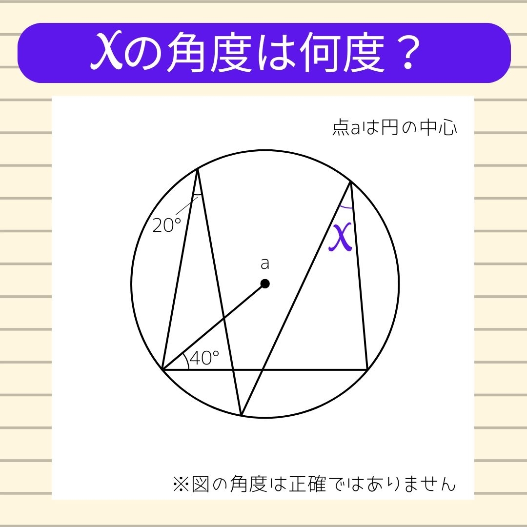 【角度当てクイズ Vol.951】xの角度は何度？