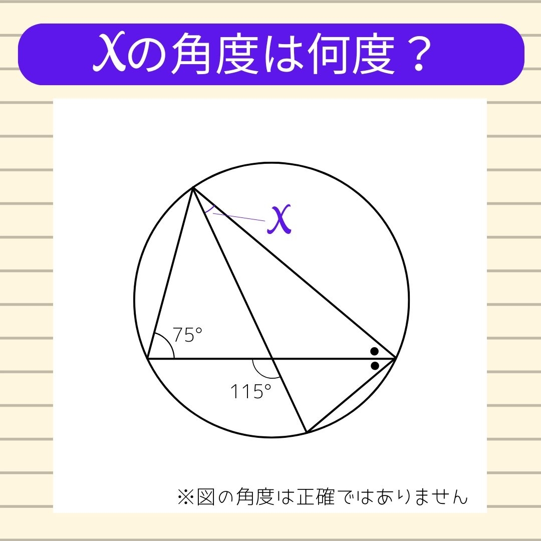 【角度当てクイズ Vol.1138】xの角度は何度？