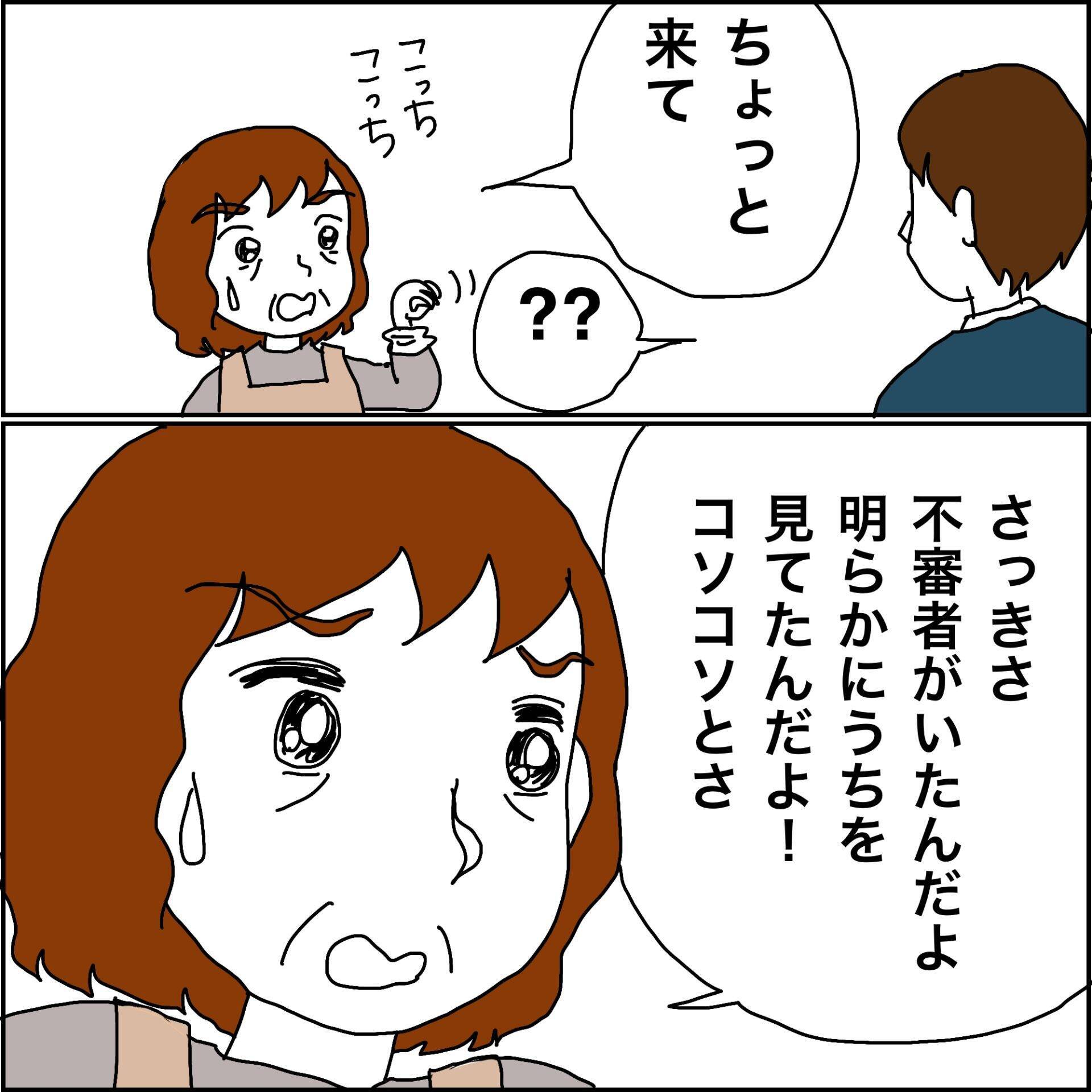 【漫画】祖母と孫で不審者の話題で持ちきりに【義母から800万円奪った兄嫁の末路 Vol.106】